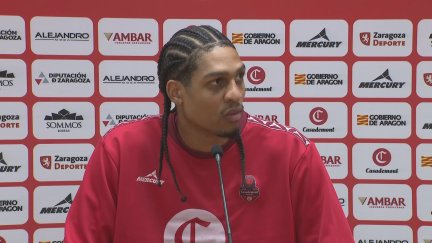 Devin Robinson, durante su comparecencia de este jueves.