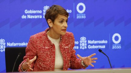 Chivite en su comparecencia para dar a conocer los cambios de gobierno / EFE/ Jesús Diges