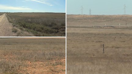 Terrenos de La Puebla de Híjar ( Teruel) donde Amazon plenea levantar un centro de datos. / Aragón TV