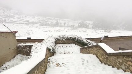 En Gúdar y el Maestrazgo se prevén imágenes como esta a partir del lunes. / Aragón Tv