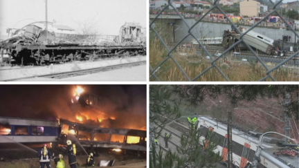 Imágenes de algunos de los accidentes ferroviarios más graves en España./ Aragón TV