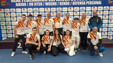 La delegación aragonesa en el Campeonato de España de Jiu Jitsu.