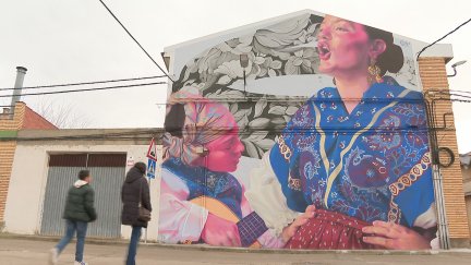 Un mural que luce en Épila es nombrado el mejor del 2025. / Aragón Tv