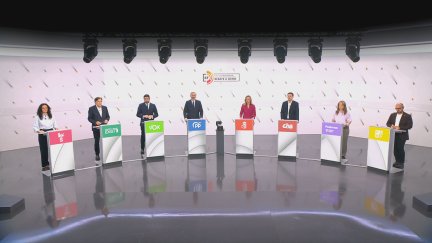 Así ha sido el debate a ocho de los candidatos que encabezan las listas de las formaciones con representación en las Cortes de Aragón. / Aragón TV