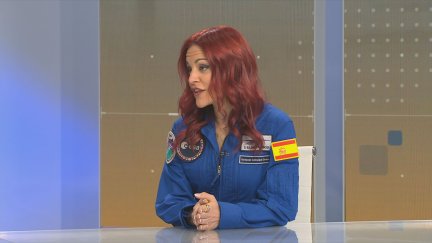 La bióloga y astronauta Sara García en Buenos Días de Aragón TV. / Aragón TV