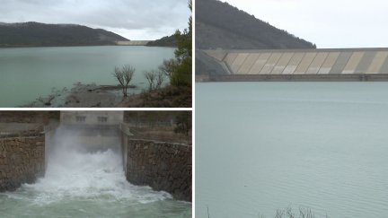 El embalse de Yesa este martes. / Aragón TV
