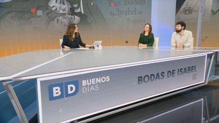 Lorena Muñoz y Javier Ibáñez en el plató de Buenos Días de Aragón TV. / Aragón TV