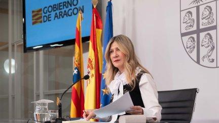 Mar Vaquero durante la rueda de prensa posterior al Consejo de Gobierno. / Gobierno de Aragón. Fabián Simón