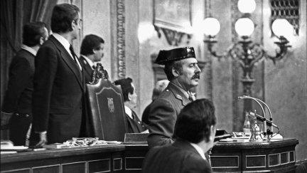 Antonio Tejero, en el Congreso, durante el 23F. / Europa Press