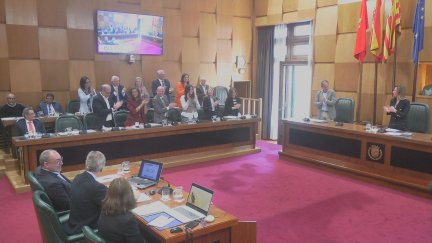 Imagen del pleno extraordinario en el que se han aprobado los presupuestos. / Aragón TV