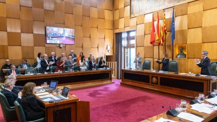 Imagen del pleno del Ayuntamiento de este jueves. / Aragón TV