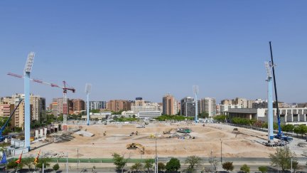 Obras del estadio de fútbol que será el Ibercaja Romareda./ Ayuntamiento de Zaragoza/ Europa Press