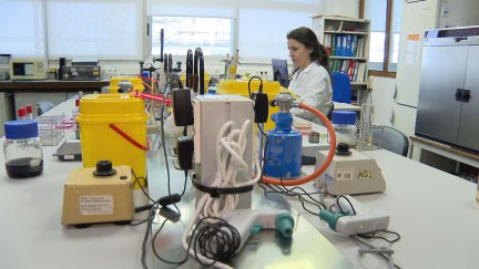 En el laboratorio del Centro Nacional de Alimentación se recogen muestras para su análisis. / Aragón TV