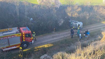 El accidente se ha producido sobre las 8:40 de la mañana de este lunes. / Ayuntamiento de Huesca