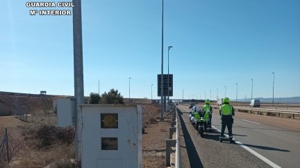 El conductor fue captado por el radar fijo ubicado en la A-23, término municipal de Monreal del Campo (Teruel). / Guardia Civil