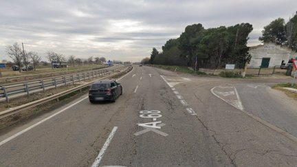 Punto de la A-68 en el que se ha registrado el accidente este miércoles. / Google Maps