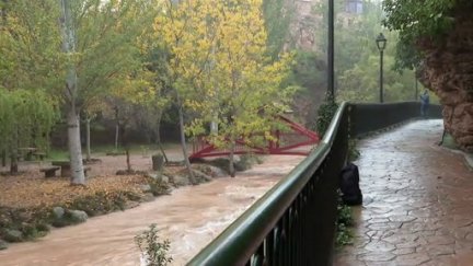 El río Huerva es uno de los ríos que pueden sufrir crecidas ordinarias por las lluvias. / Aragón TV