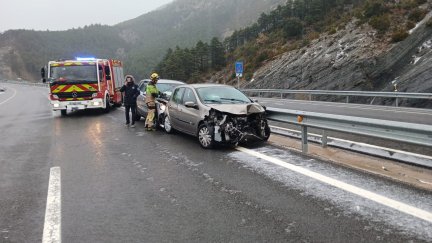 Accidente en la A-23 en el que se han visto implicados cuatro vehículos./ Ayuntamiento de Huesca