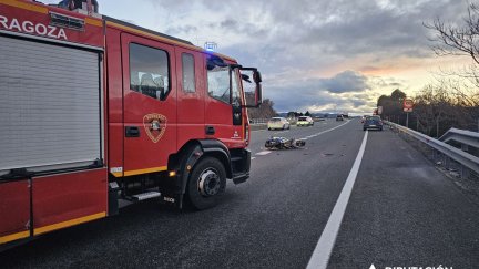 Autovía A-2, a la altura de Calatayud, donde se ha registrado el accidente./ Diputación de Zaragoza