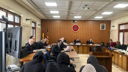 Varios de los acusados, este lunes en la Audiencia Provincial de Baleares. / Europa Press