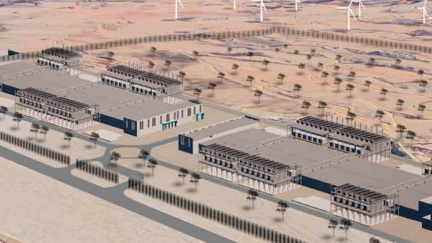 Recreación del campus de centros de datos que Merlin Properties creará en Zaragoza. / Merlin Properties
