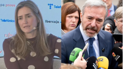 La ministra para la Transición Ecológica y el Reto Demográfico, Sara Aagesen, y el presidente en funciones del Gobierno de Aragón, Jorge Azcón. / Aragón TV