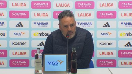 David Navarro, durante su comparecencia tras el partido