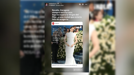 Captura de pantalla con la publicación de la alcaldesa de Zaragoza sobre Rosalía. / Instagram