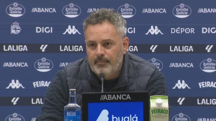 David Navarro, durante su comparecencia tras el partido