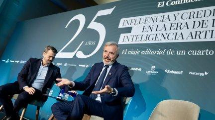 El presidente de Aragón en funciones, Jorge Azcón, en el acto de El Confidencial./ Gobierno de Aragón. Fabián Simón