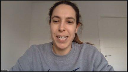 Lara González, durante su entrevista con Aragón Deporte