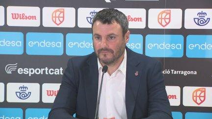 Carlos Cantero, durante su comparecencia tras el encuentro.