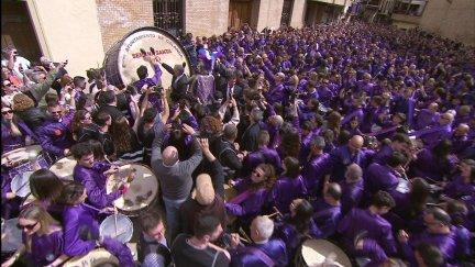 La Rompida de la Hora es uno de los actos más representativos de la Semana Santa aragonesa. / Aragón TV