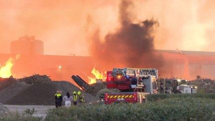 Imagenes del incendio que se ha producido en el PTR de La Cartuja. / Aragón Tv