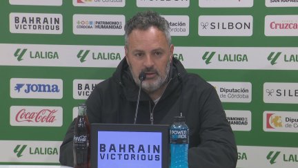 David Navarro, durante su comparecencia tras el partido