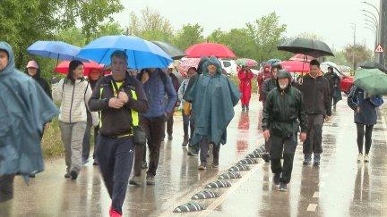 Participantes en la Marcha Aspace de este domingo, en Huesca. / Aragón TV