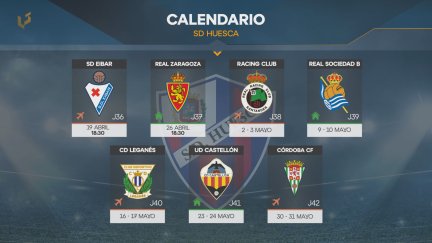 Calendario de la SD Huesca. Foto: Aragón Deporte