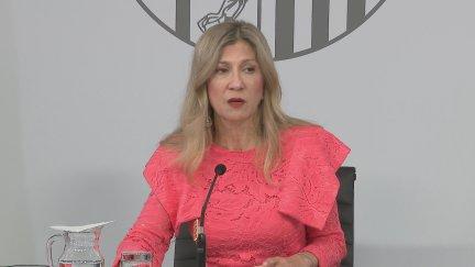 La vicepresidenta en funciones, Mar Vaquero, después del Consejo de Gobierno. / Aragón TV