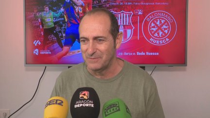 José Nolasco, en la rueda de prensa postpartido. Foto: Aragón Deporte