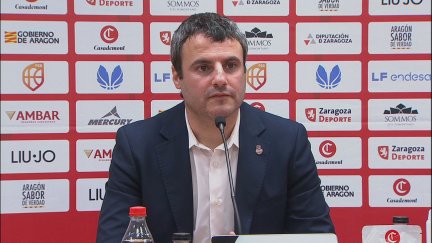 Cantero en la rueda de prensa. Foto: Aragón Deporte