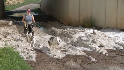 En Cortes de Aragón se acumularon hasta 60 litros de agua por metro cuadrado. / Aragón TV