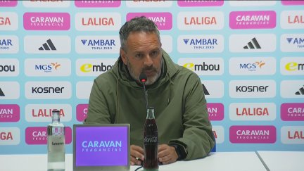 David Navarro, durante su comparecencia tras el partido