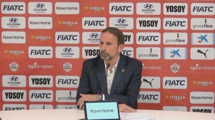 Joan Plaza, durante su comparecencia tras el partido