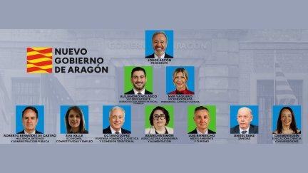 Composición del nuevo Gobierno de Aragón, presidido por Jorge Azcón. | Aragón TV