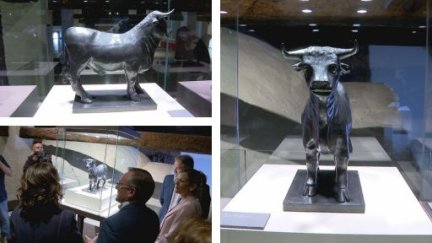 La figura original del Torico ya restaurada se exhibe en el Museo Provincial de Teruel. / Aragón TV