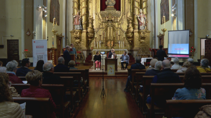 Presentación del informe en la iglesia de san Vicente el Real de Huesca. / Aragón TV