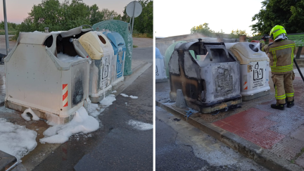 Arden nueve contenedores en Huesca en una serie de incendios provocados en menos de una hora. | Ayuntamiento de Huesca