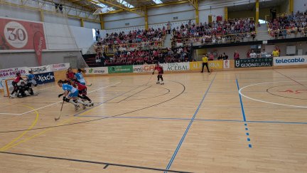 Una imagen del partido disputado este sábado en el pabellón de Mata Jove de Gijón.