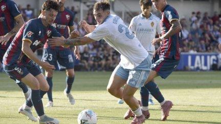 Imagen del partido jugado en abril entre SD Huesca y Real Zaragoza. Foto: LaLiga