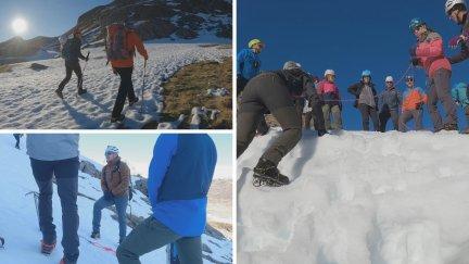 Varios montañeros en una cumbre. / Aragón TV